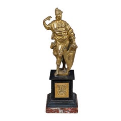 Barocke römische Bildhauerin - Bronze aus dem 17.  Skulptur – Mars-Krieger