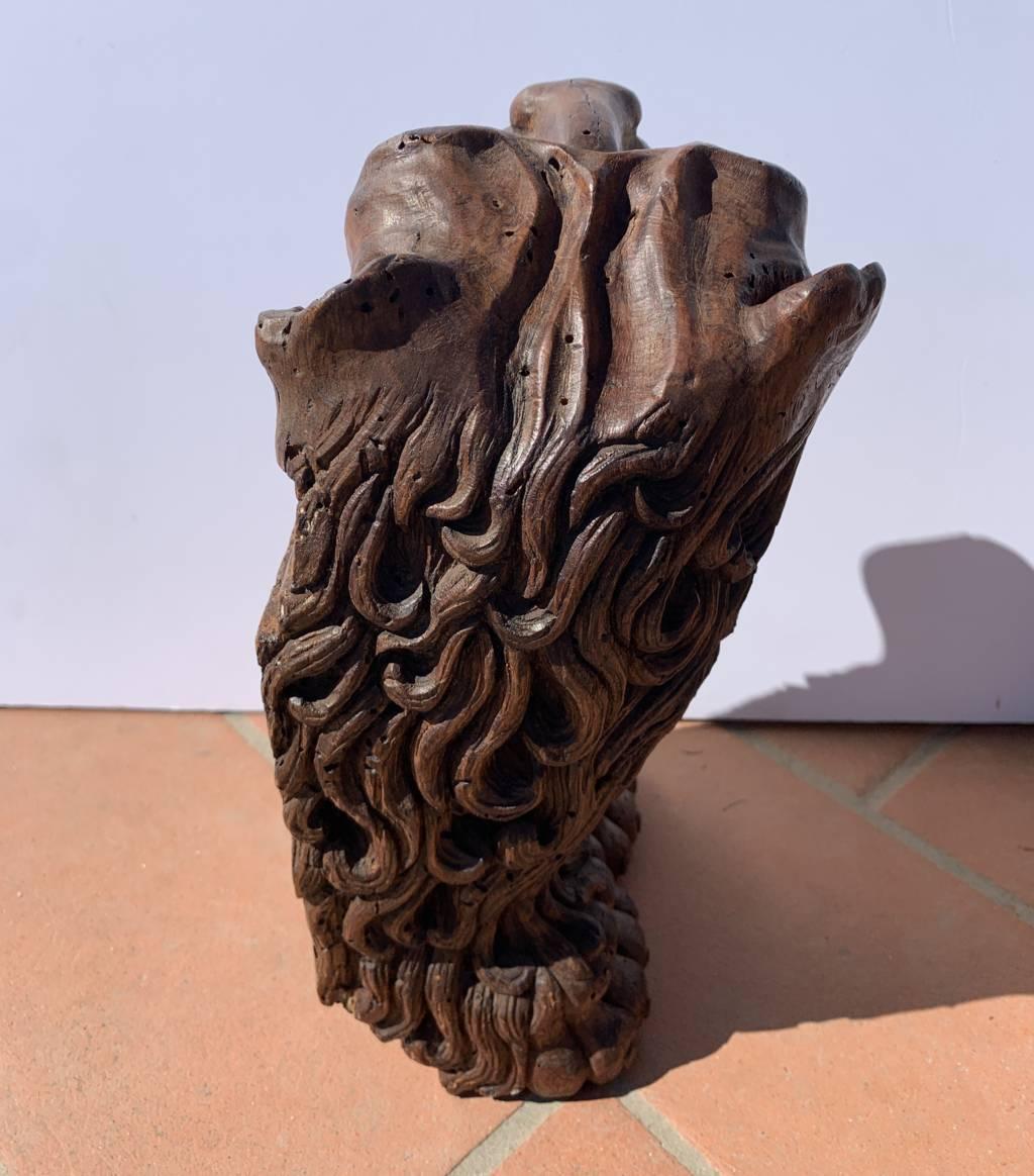 Scultore barocco veneziano - Coppia di leoni in legno del XVII secolo in vendita 5