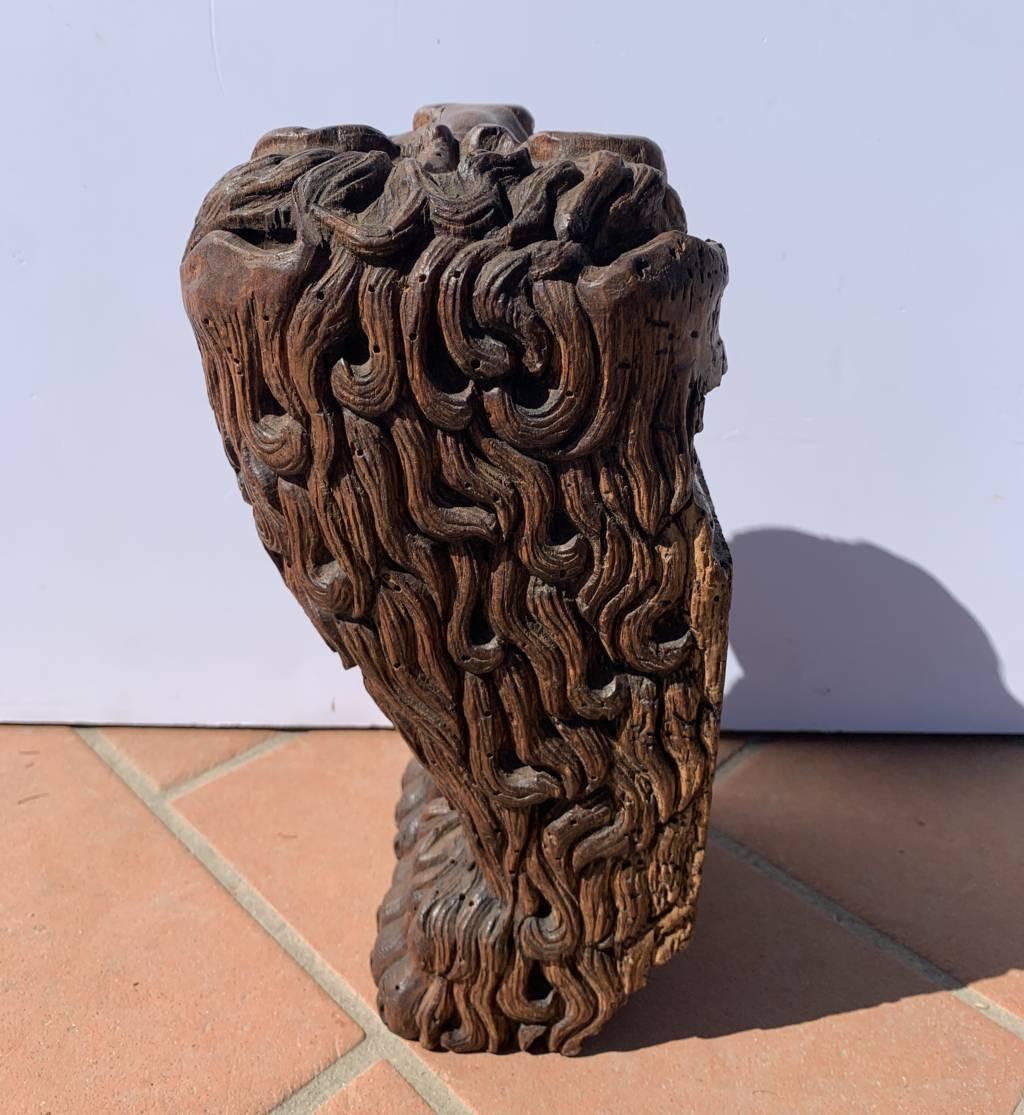 Scultore barocco veneziano - Coppia di leoni in legno del XVII secolo in vendita 10