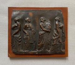 Bas Relief In Embossed Copper With Vestal Decor
