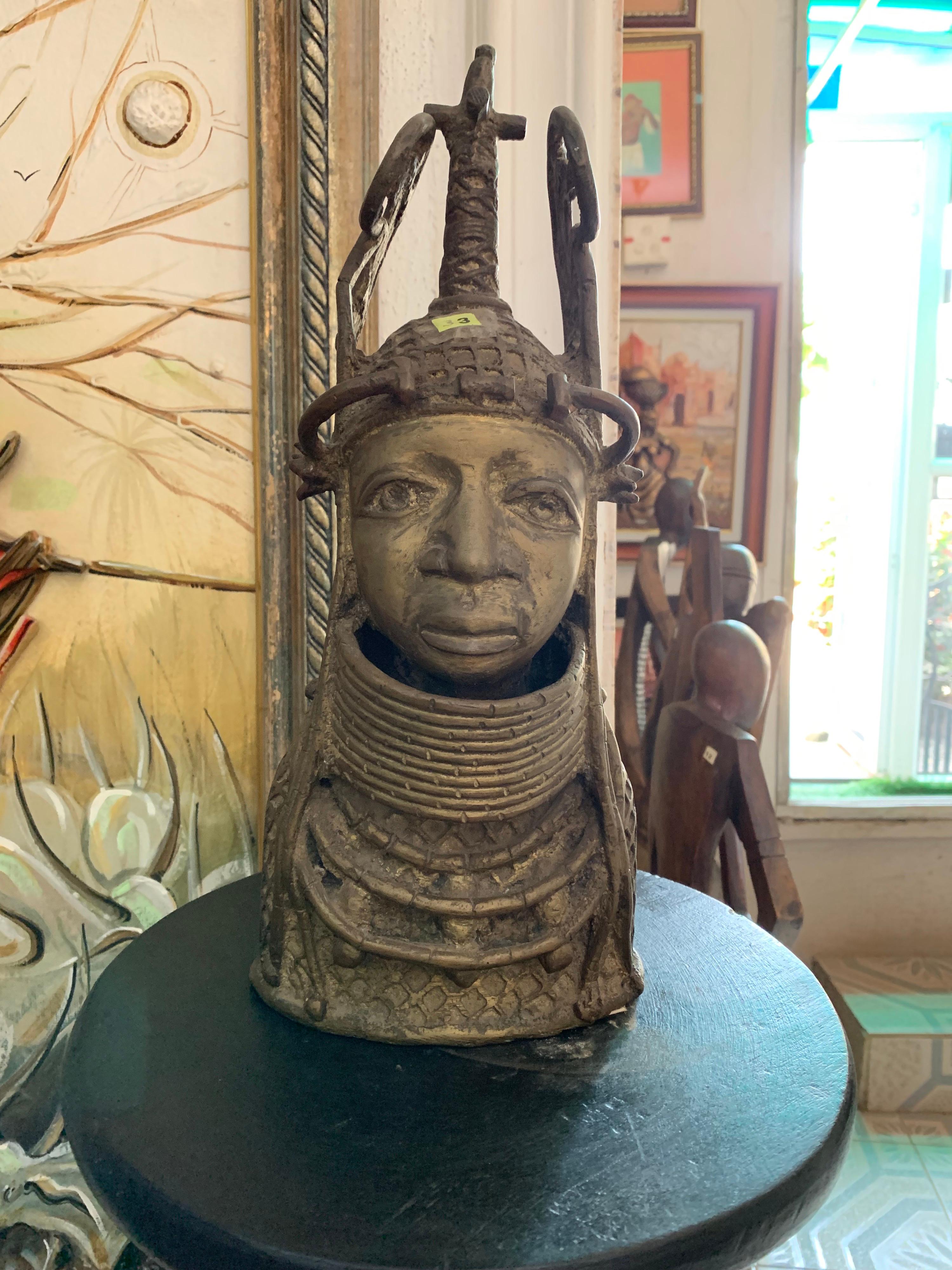 Unknown Still-Life Sculpture - Benin Bronze metal plaque