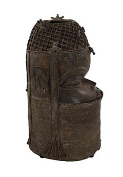 "Benin Queen's Head Nigeria, " Bronze created in Africa circa 1900