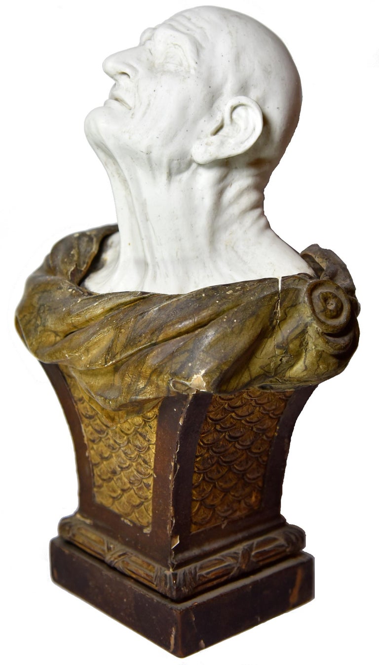 Biscuit bust of the pseudo-Seneca after Guido Reni, end XVIII th c. - Baroque Sculpture by Unknown