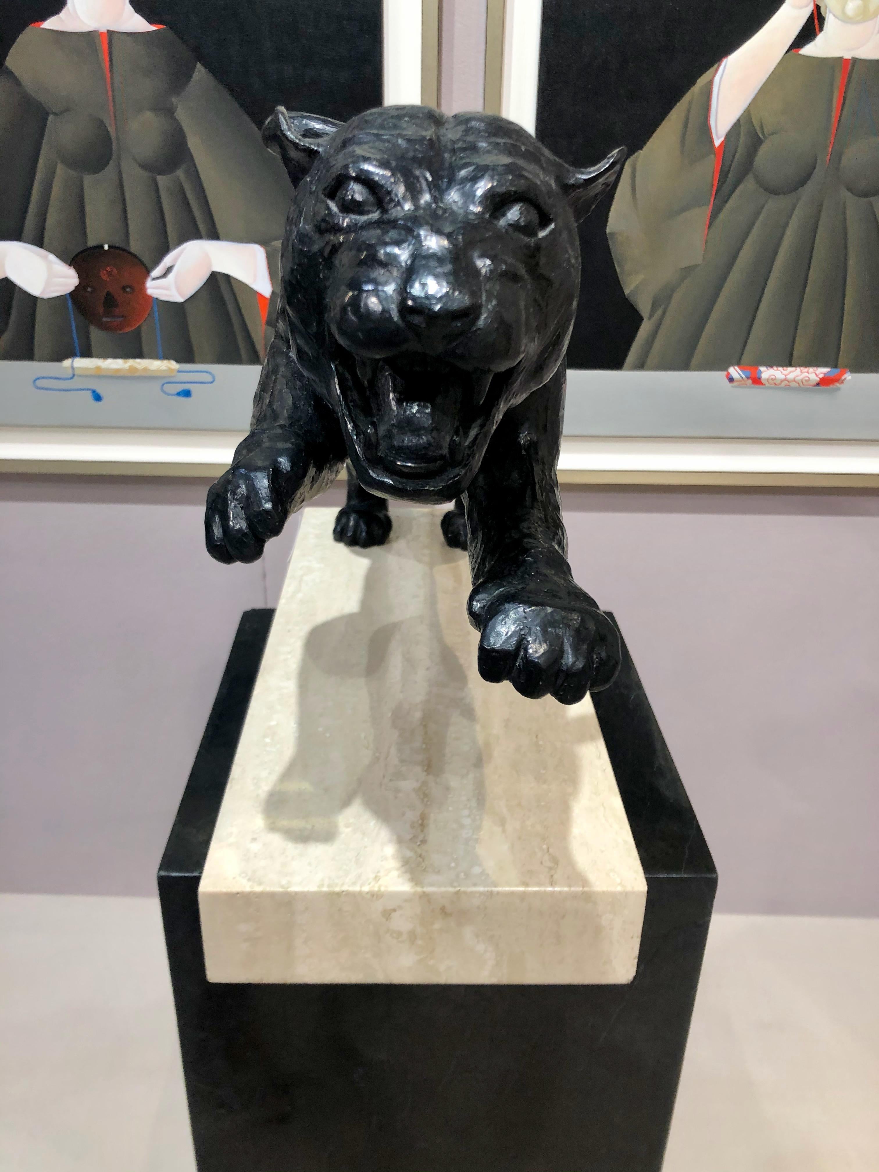 Black Panther Bronze Sculpture S. K. Initials   2