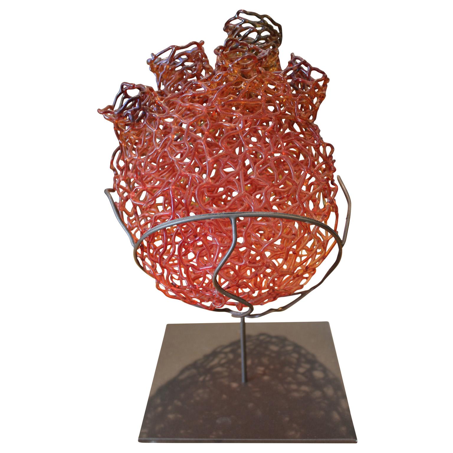 glass heart sculpture