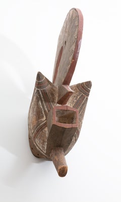"Bobo Mask Burkina Fasso-Upper Volta, " Carved & Painted Wood created c. 1945