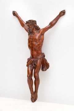 ANCIENNE SCULPTURE ITALIENNE EN BUIS DU 18EME SIECLE DU CHRIST