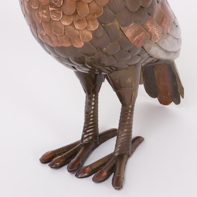 Brass and Copper Parrot Sculpture in the Style of Bustamante For Sale 5
