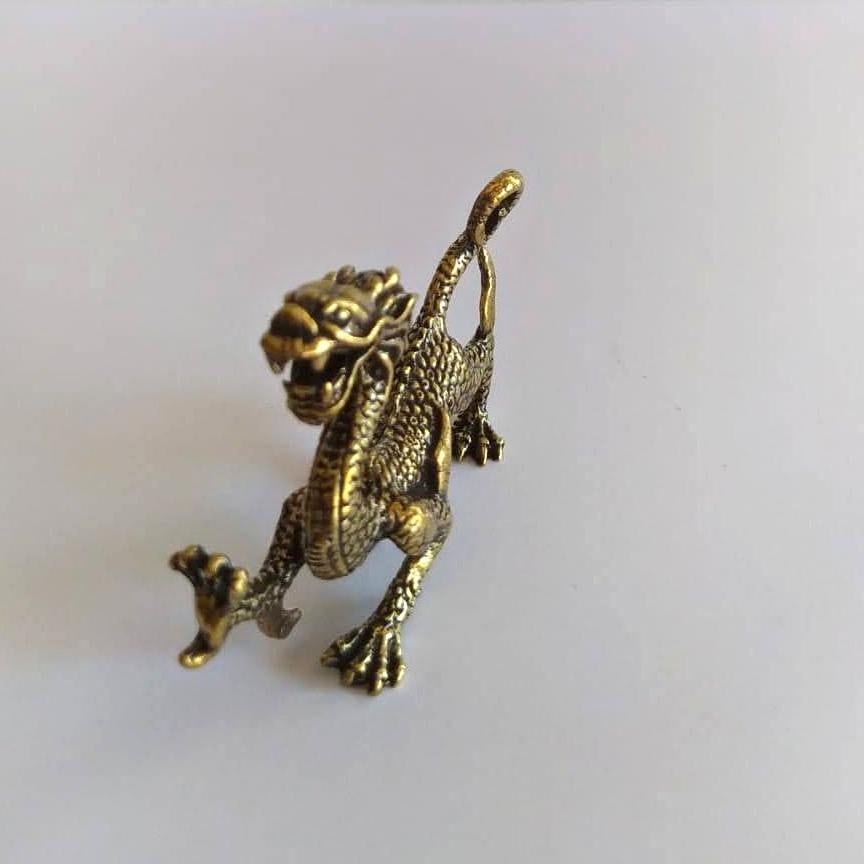Brass DRAGON - Folk Art Sculpture by Unknown