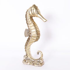 Vintage Brass Seahorse Sculpture