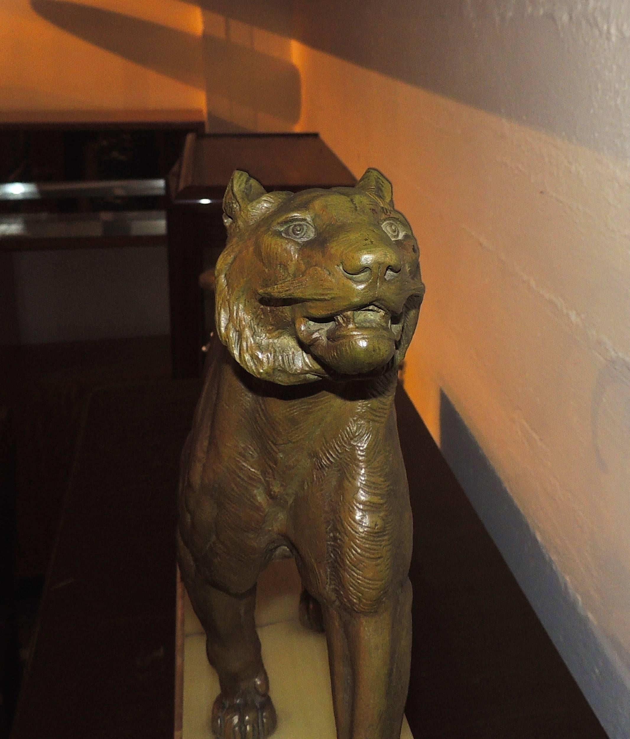 Bronze Art Deco Lion Sculpture For Sale 6