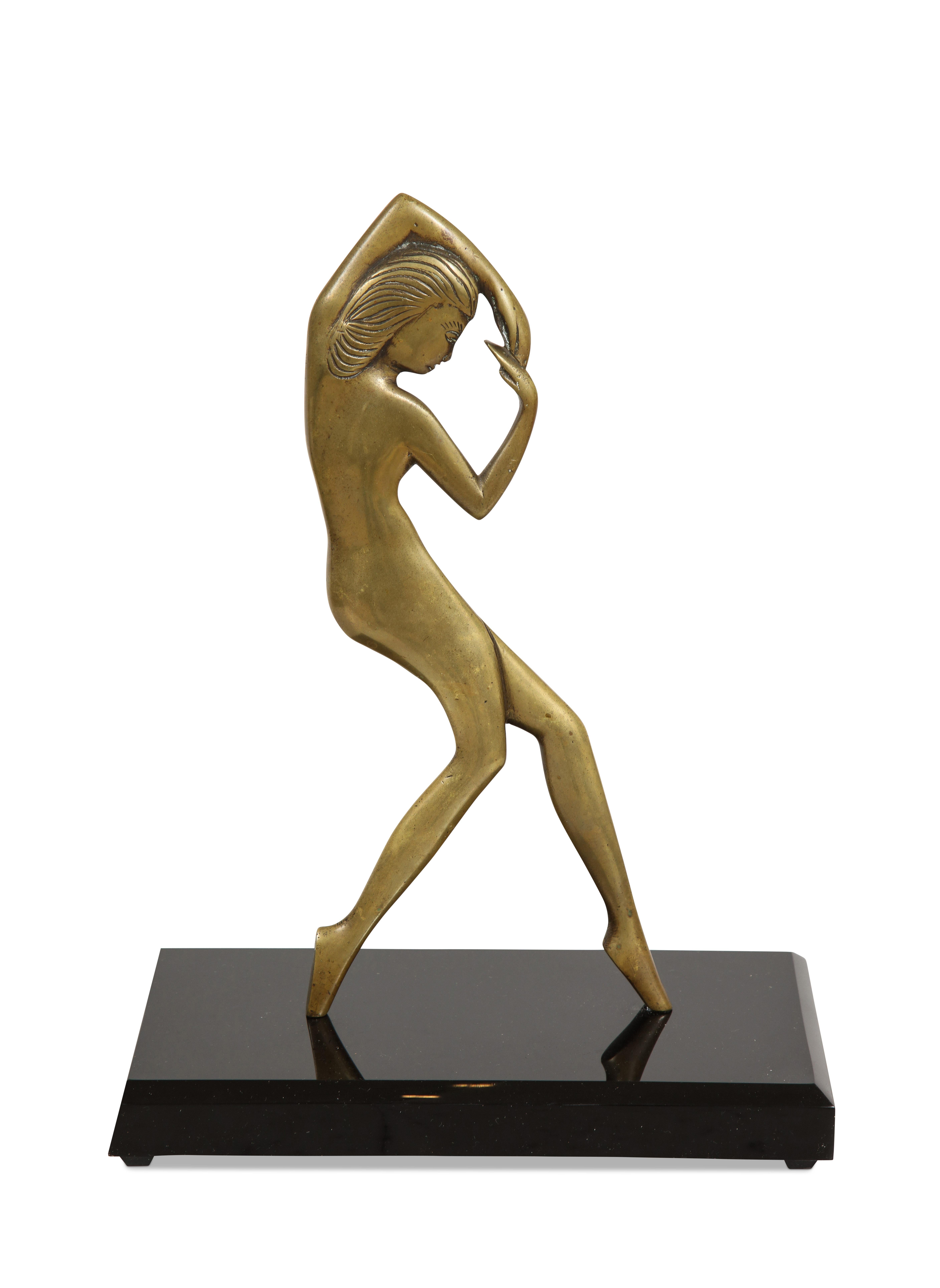 Bronze Art Deco Nude, Attributed to Emory Plus Seidel - Sculpture by Unknown