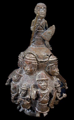 Bronze Benin Medicine Jar, Late 19th Century, African (Nigeria)