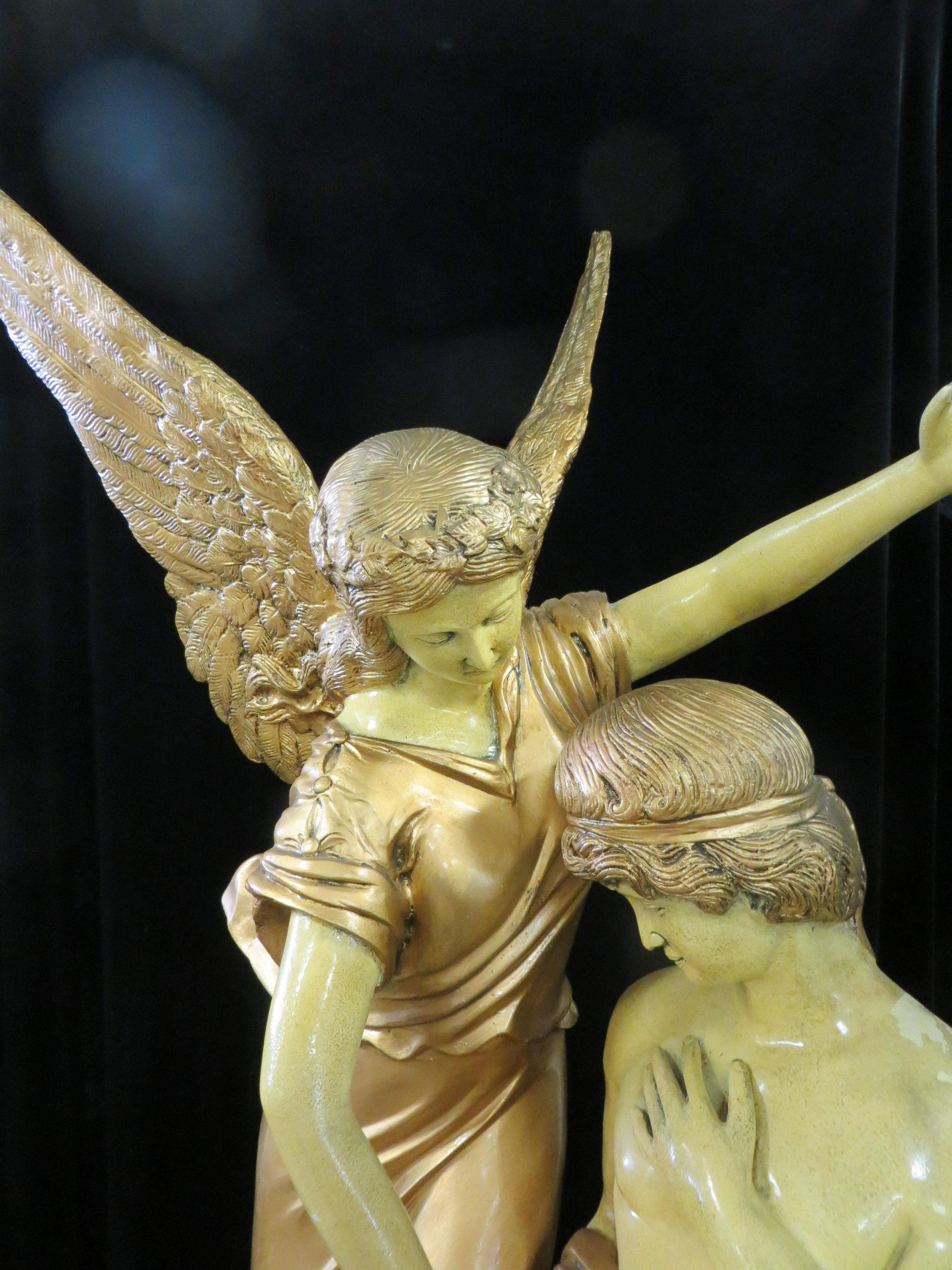 Bronze Cupid and Psyche Statue - Sculpture by Unknown