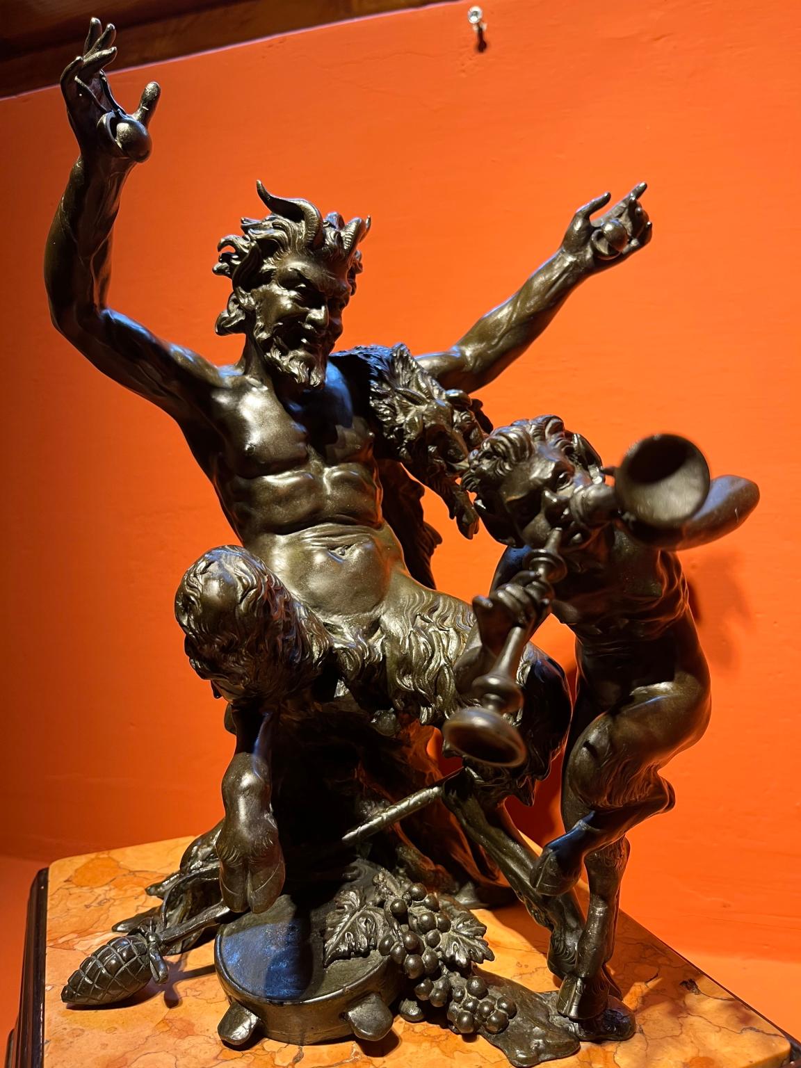 Bronze Figurative Nude Mythological Satyr Faun 19th century