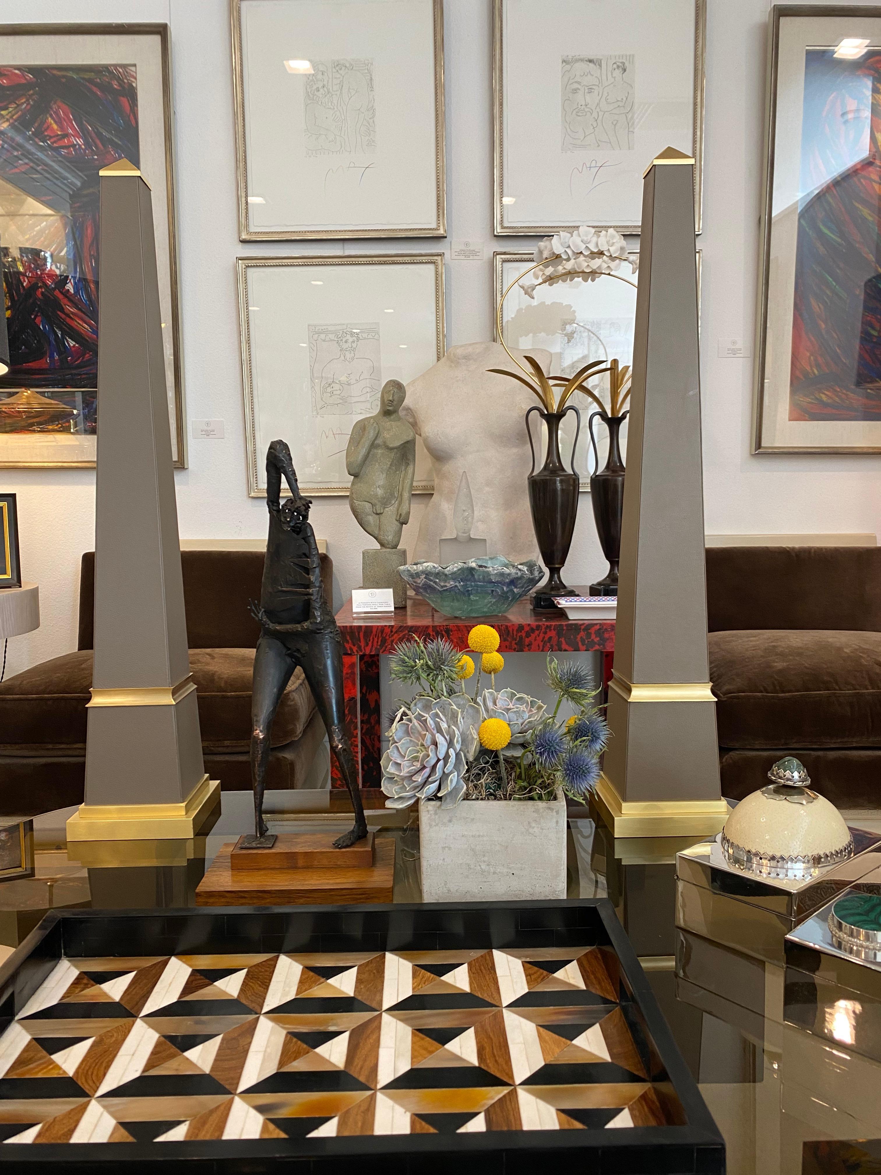 Figure en bronze sur base en Wood Wood, signée Robert Stoller '1934'. en vente 5