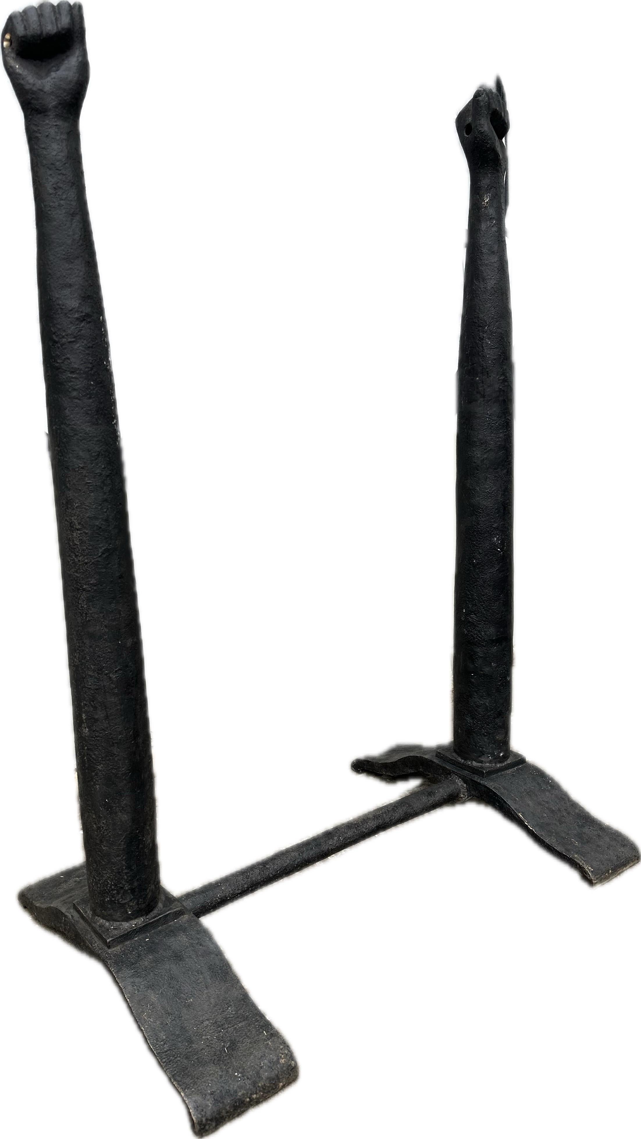 Unknown Abstract Sculpture - Bronze Hand Sculptures – Folk Art Hitching Post Study (Convertible Mirror Frame)