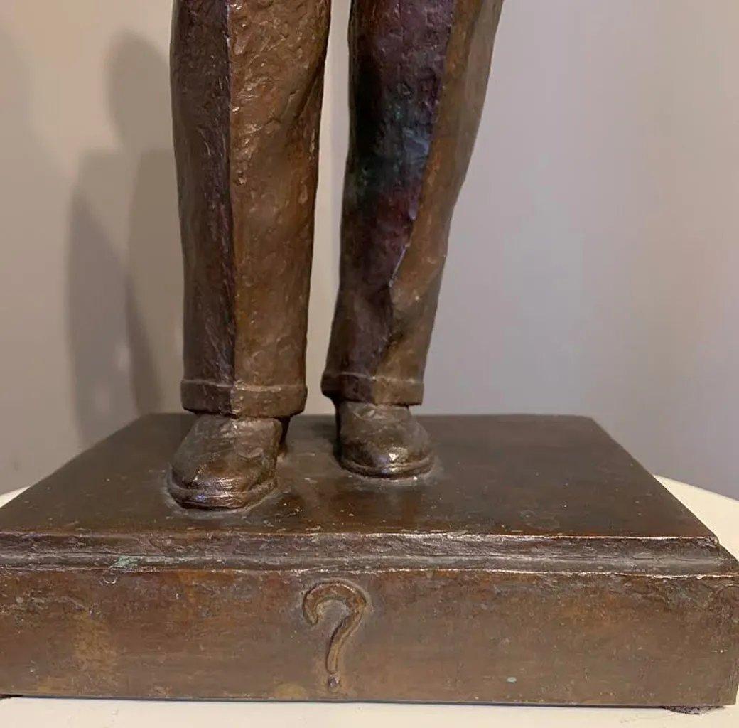 Bronze of a Gentleman or Businessman - Gold Figurative Sculpture by Unknown