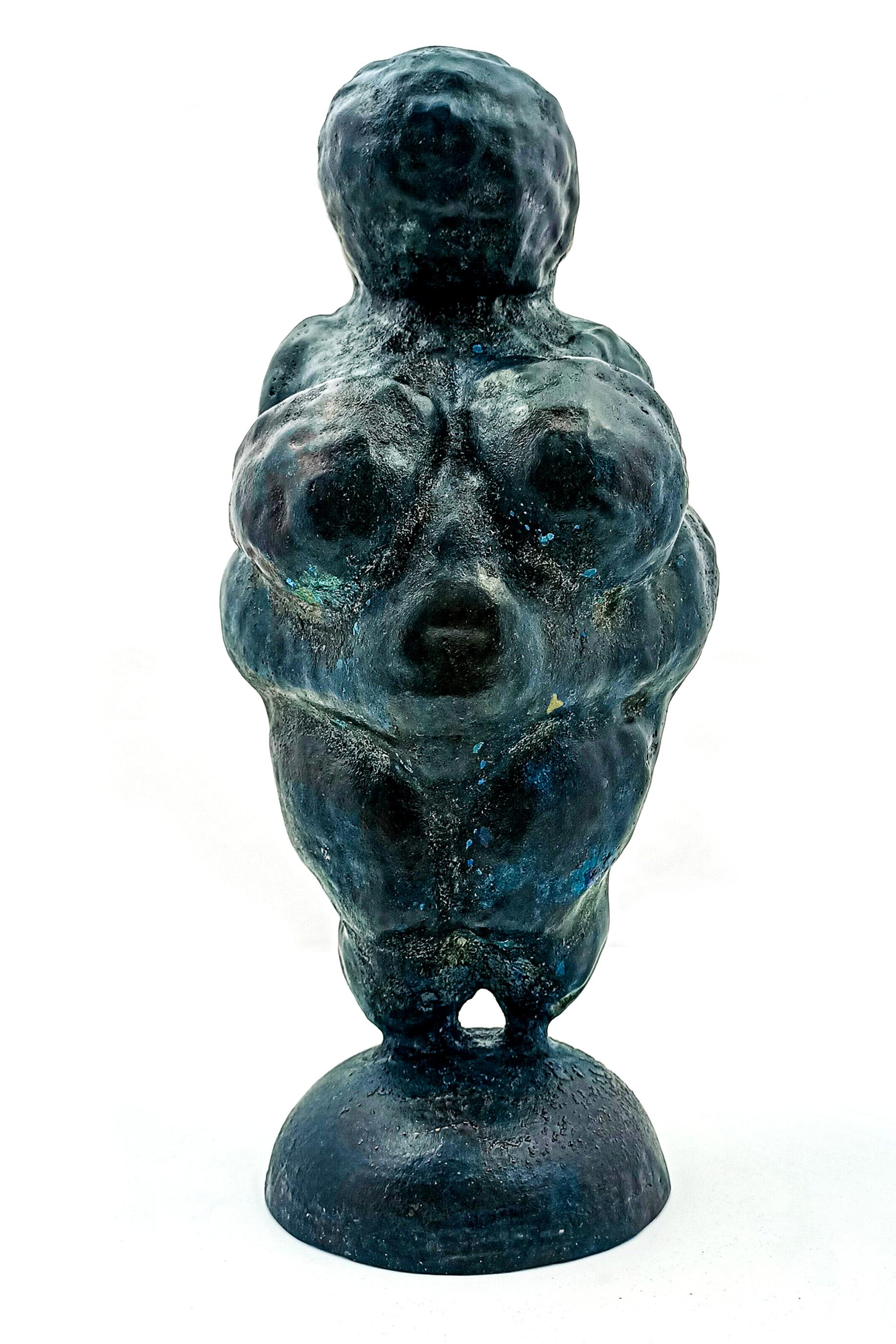 Unknown Nude Sculpture - Bronze sculpture "Venus of Willendorf" beautiful patina 33x16x15cm Edition 1/1