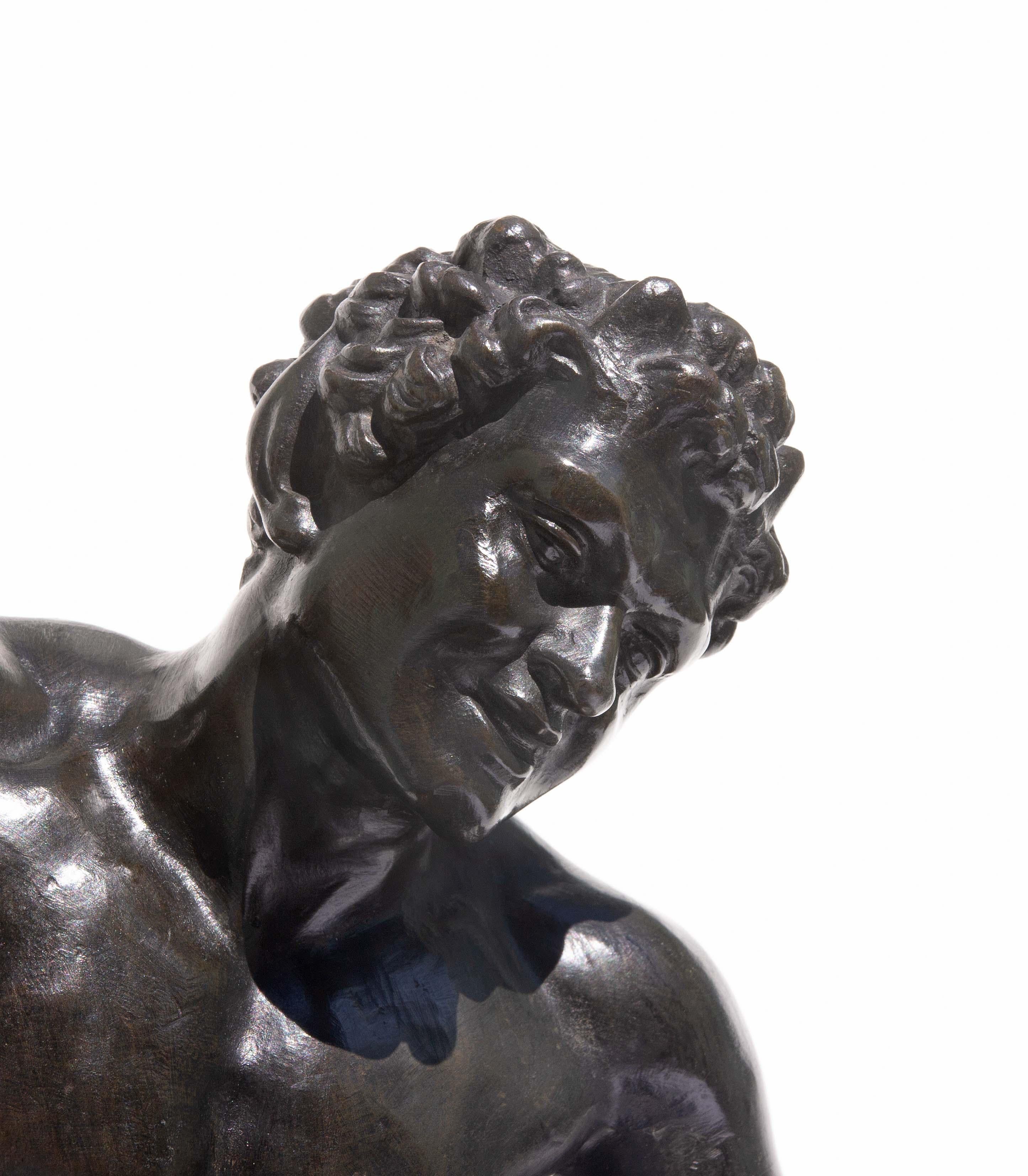 Statue en bronze représentant un faune dansant avec Cymbals Grand Tour - Sculpture de Unknown