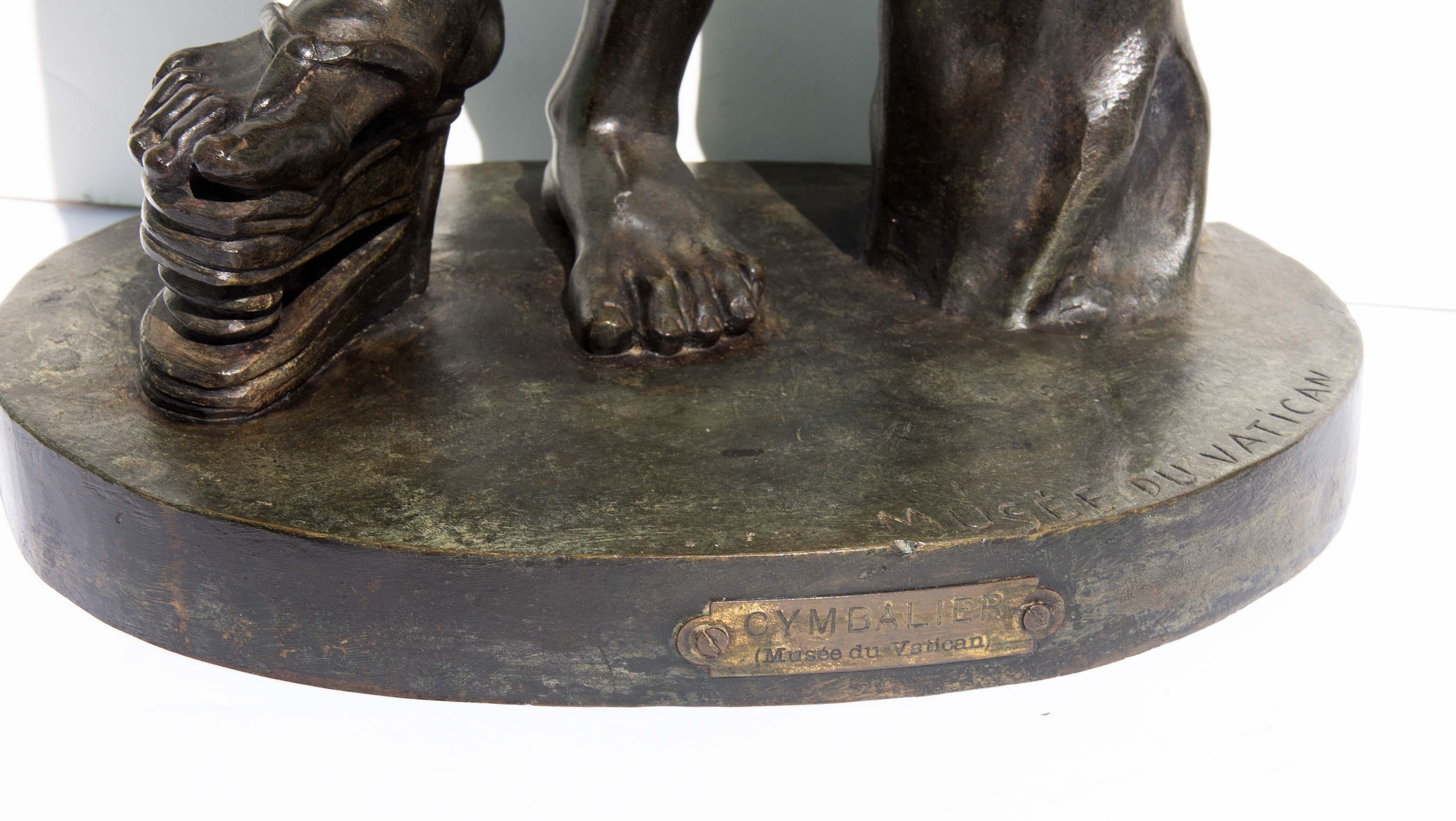 Statue en bronze représentant un faune dansant avec Cymbals Grand Tour 3