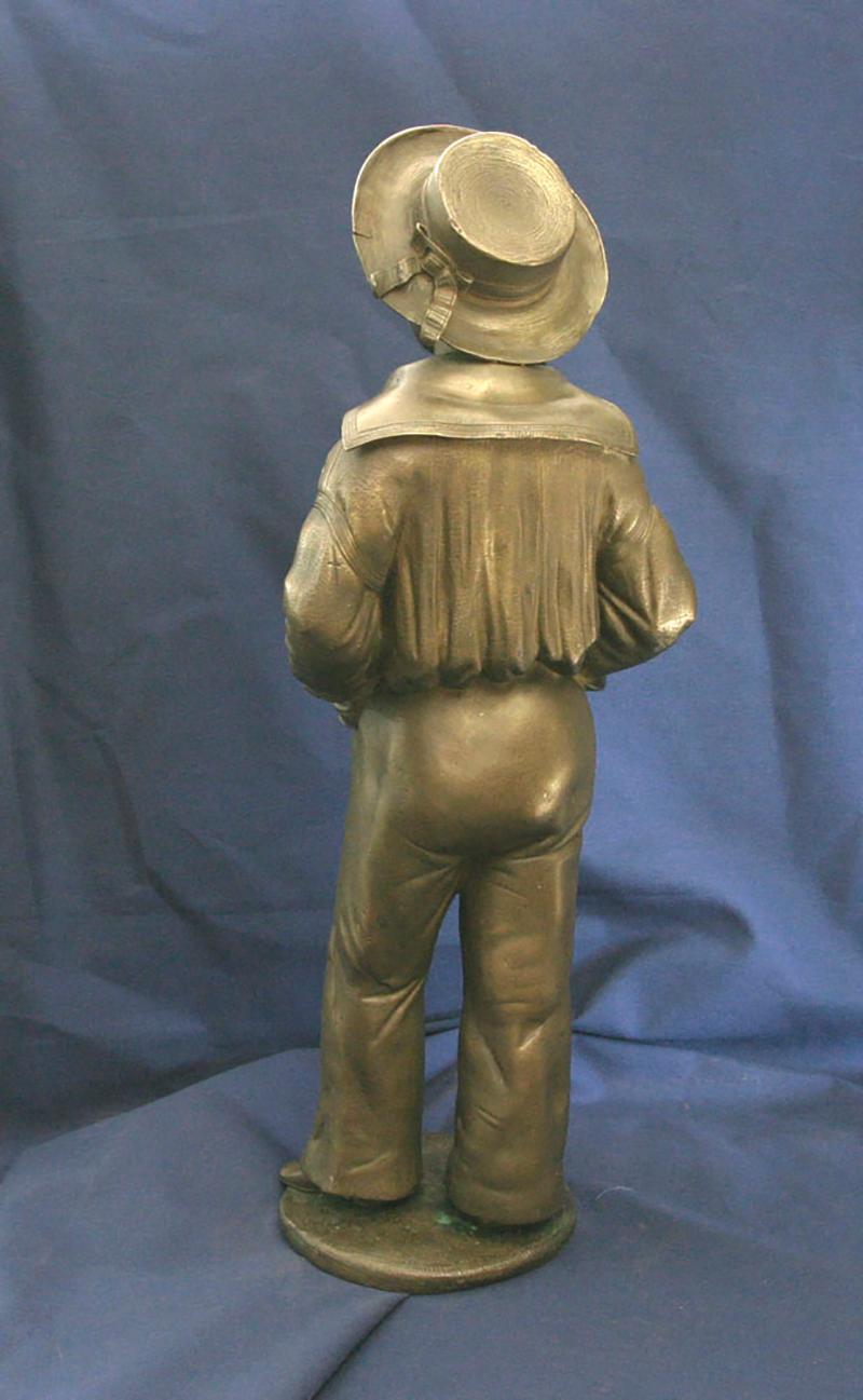 Bronze Statue of Prince Albert Edward as a Sailor Boy - Victorian Sculpture by Unknown