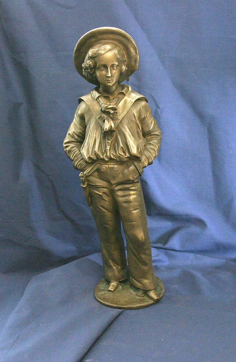 Unknown Figurative Sculpture - Bronze Statue of Prince Albert Edward as a Sailor Boy