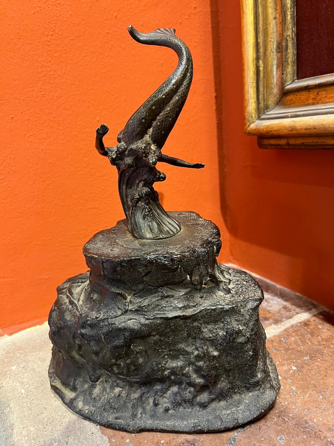 Bronzetto figurativo a tema mitologico letterario dei primi del novecento - Sculpture di Unknown