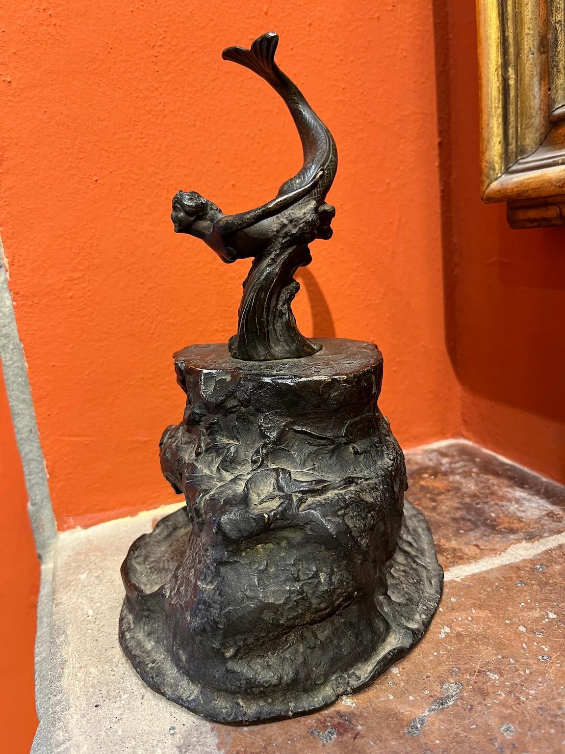 Bronzetto figurativo a tema mitologico letterario dei primi del novecento - Sculpture Art Nouveau di Unknown