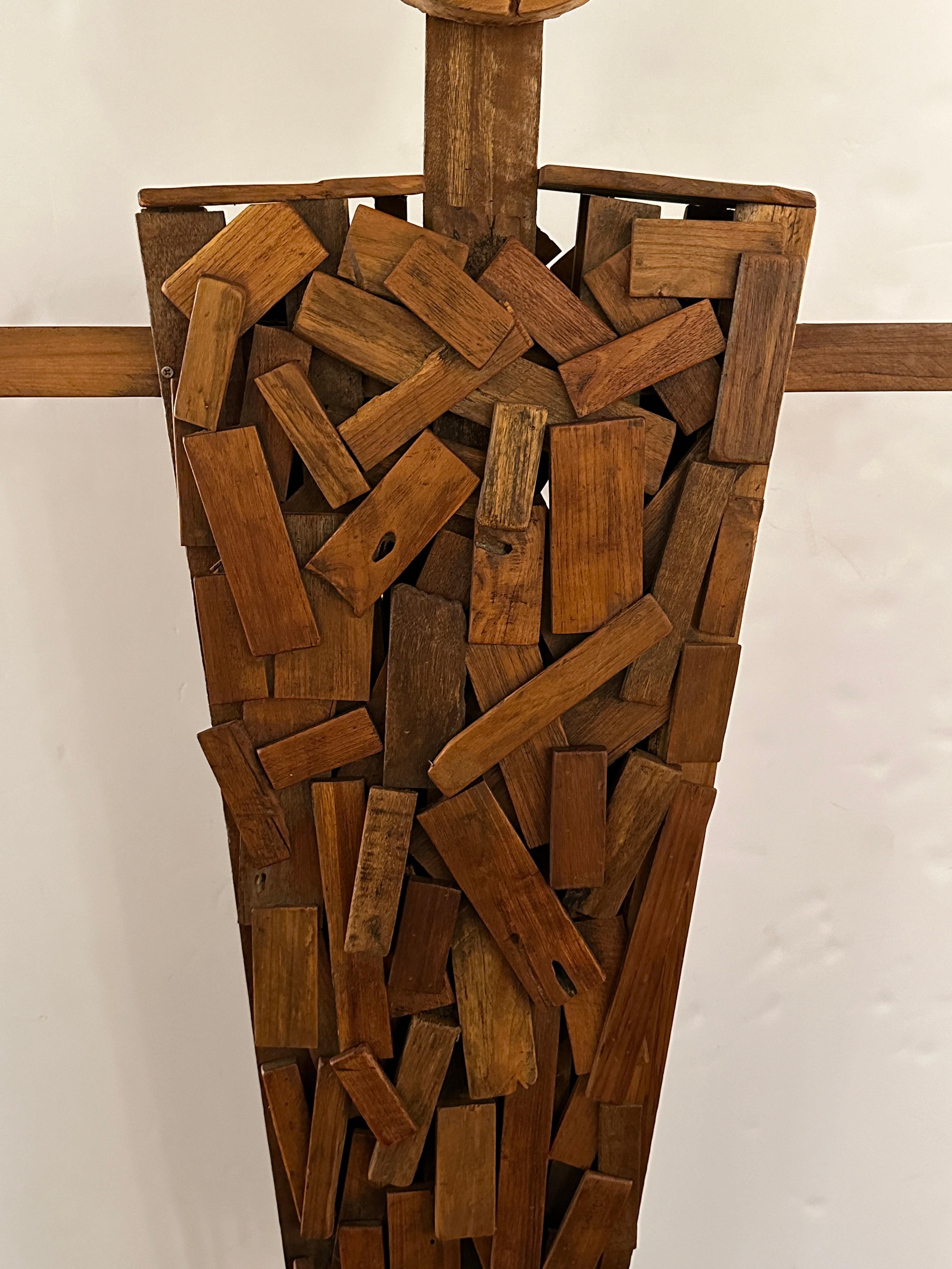 Brutalist Wood Sculpture For Sale 1
