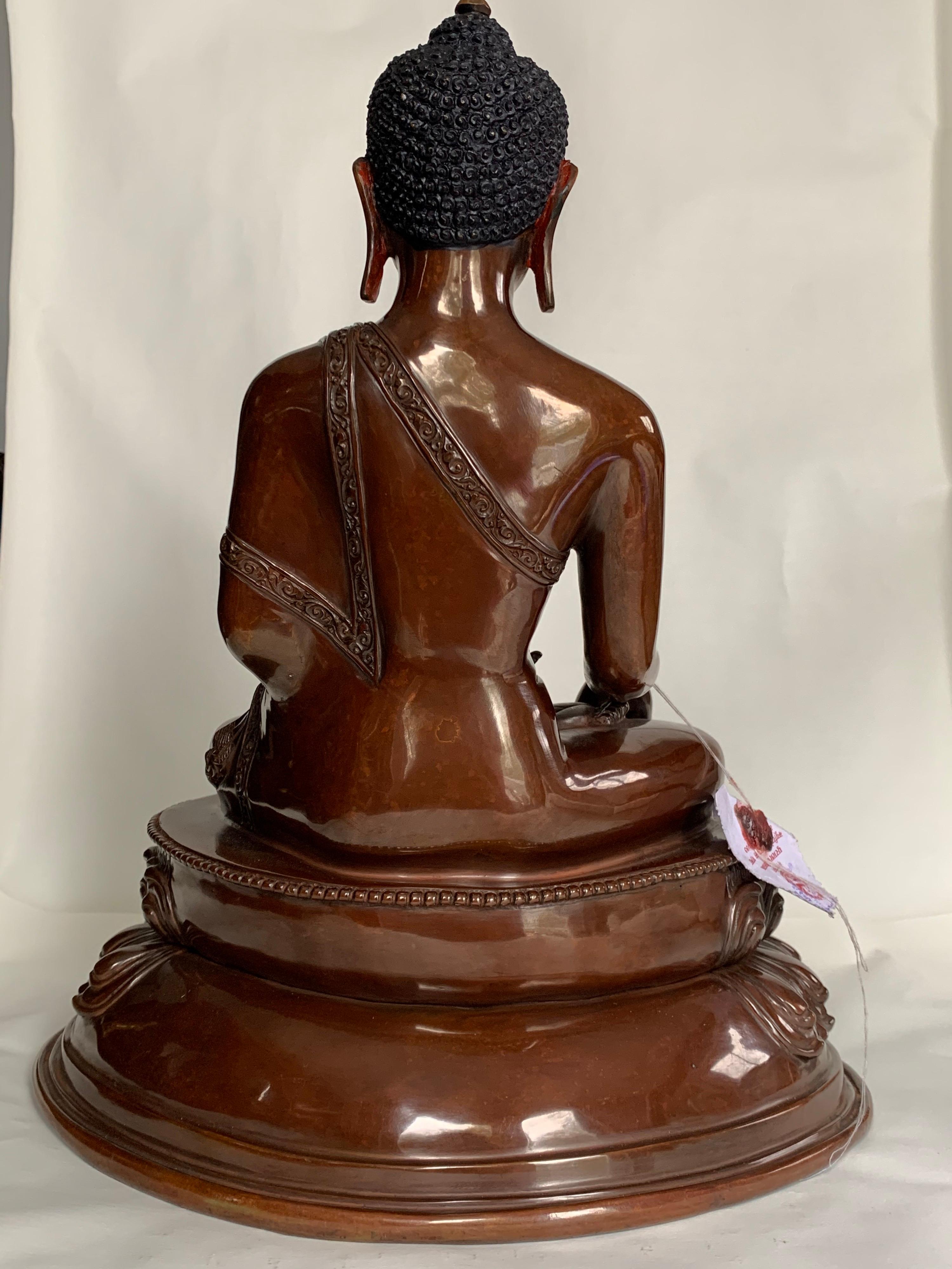 Buddha Statue 12 Inch Handcrafted by Lost Wax Process - Other Art Style Sculpture by Unknown