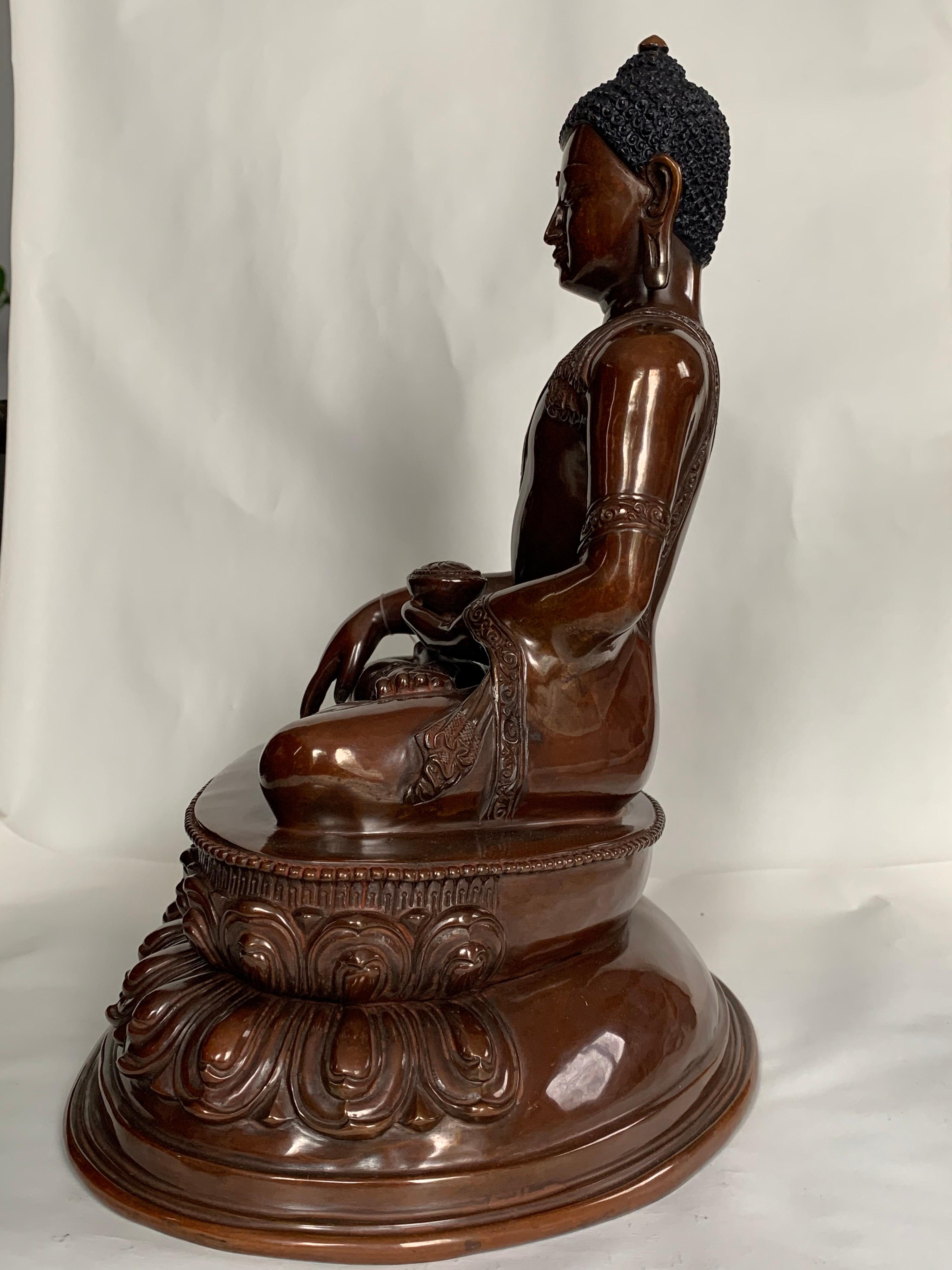 This statue is handcrafted by lost wax process which is one of the ancient process of metal craft. Buddha is seated in 