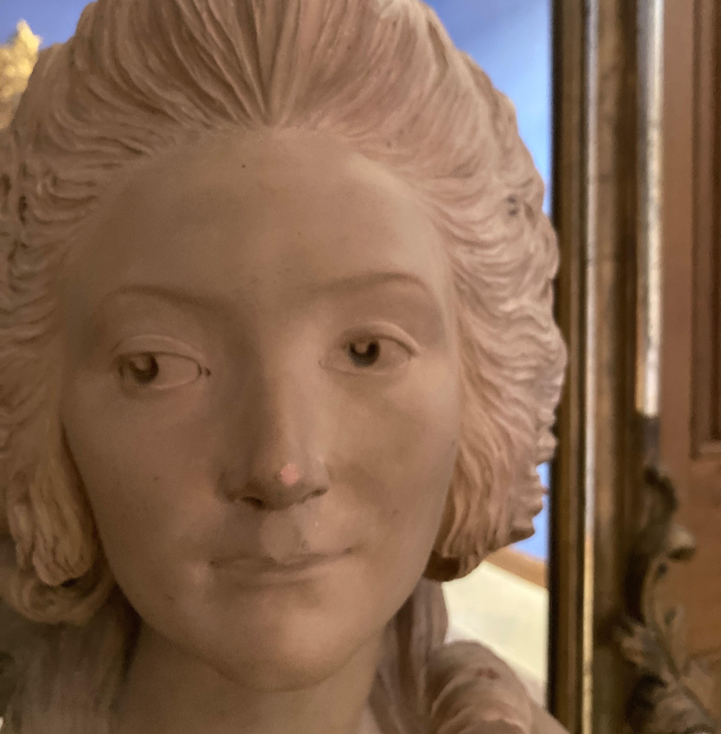 Bust of a Lady, Madame Comtesse Du Barry, Terracotta Bust, French Antique School For Sale 3