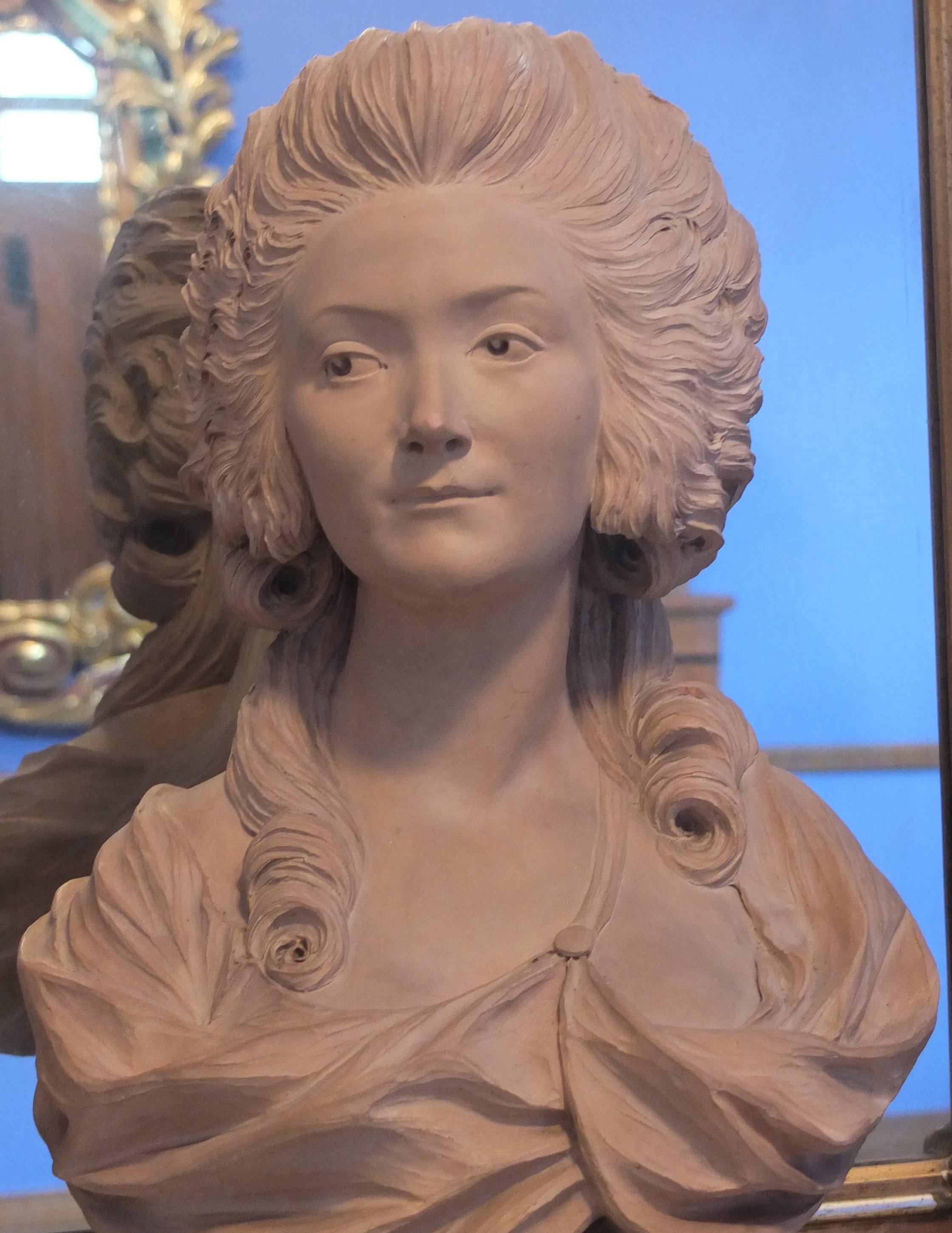 Bust of a Lady, Madame Comtesse Du Barry, Terracotta Bust, French Antique School For Sale 6