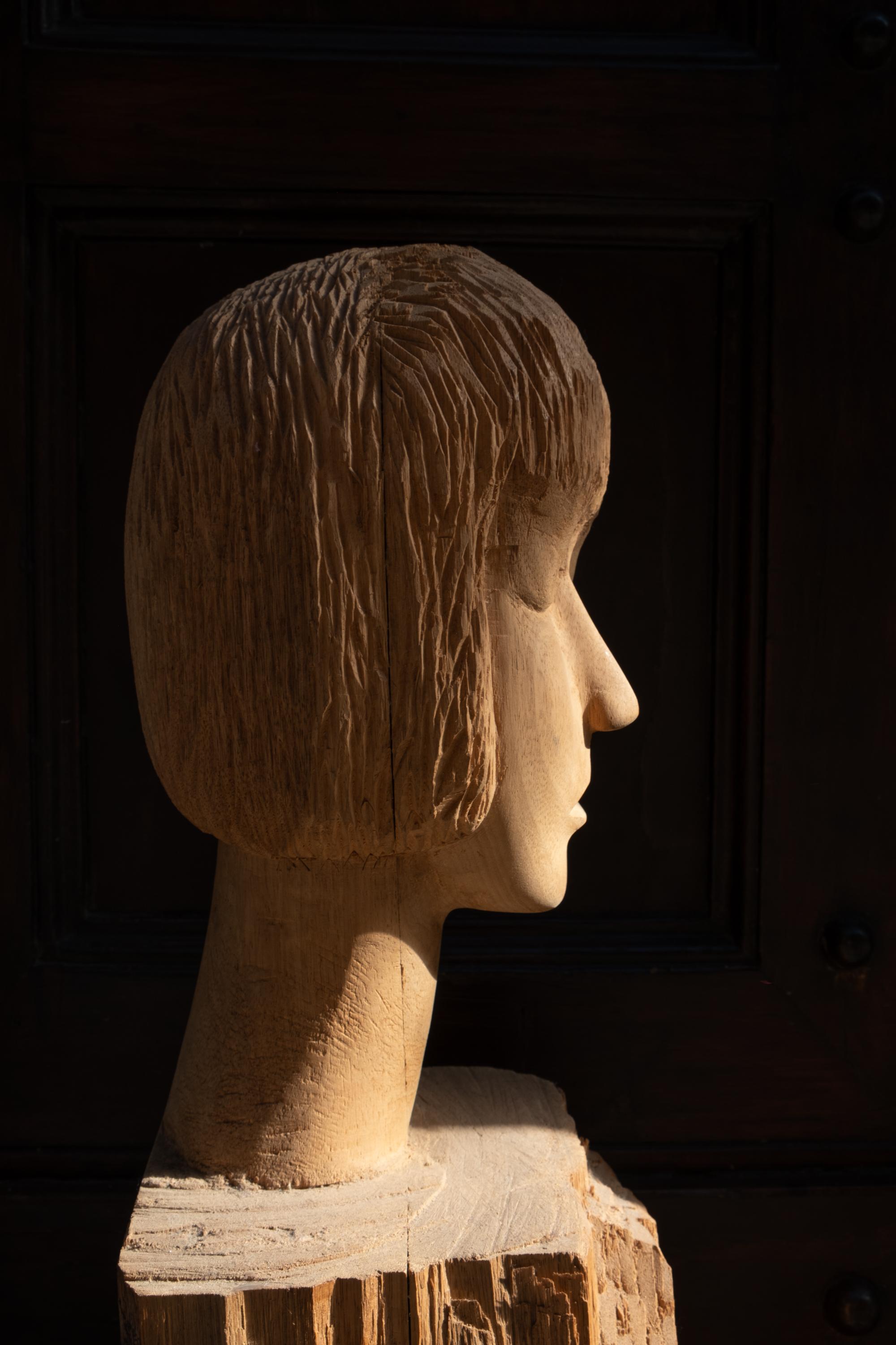 Bust Of A Young Girl In Arte Povera Style. Italy. Mid XX Century. in vendita 5
