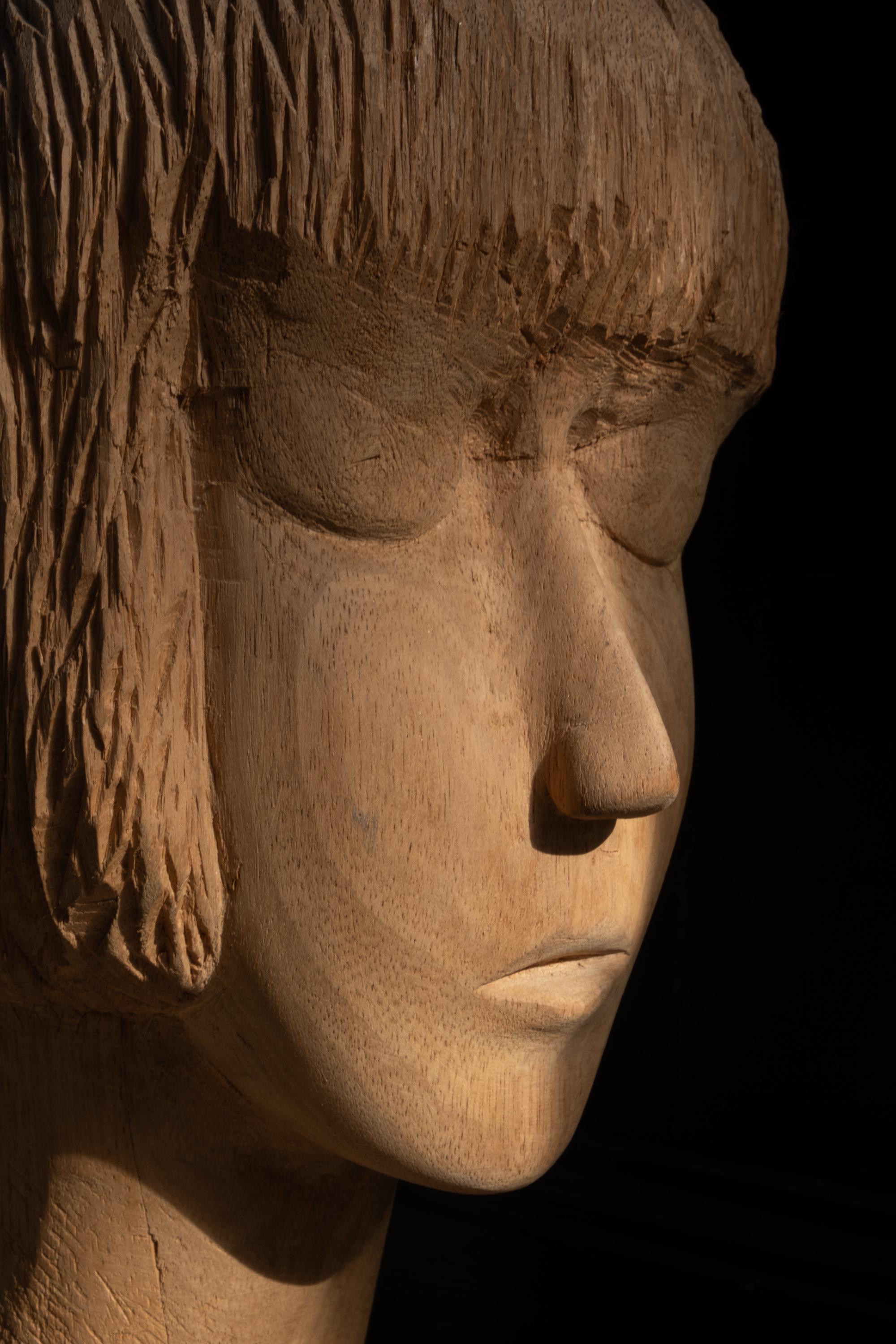 Bust Of A Young Girl In Arte Povera Style. Italy. Mid XX Century. in vendita 10