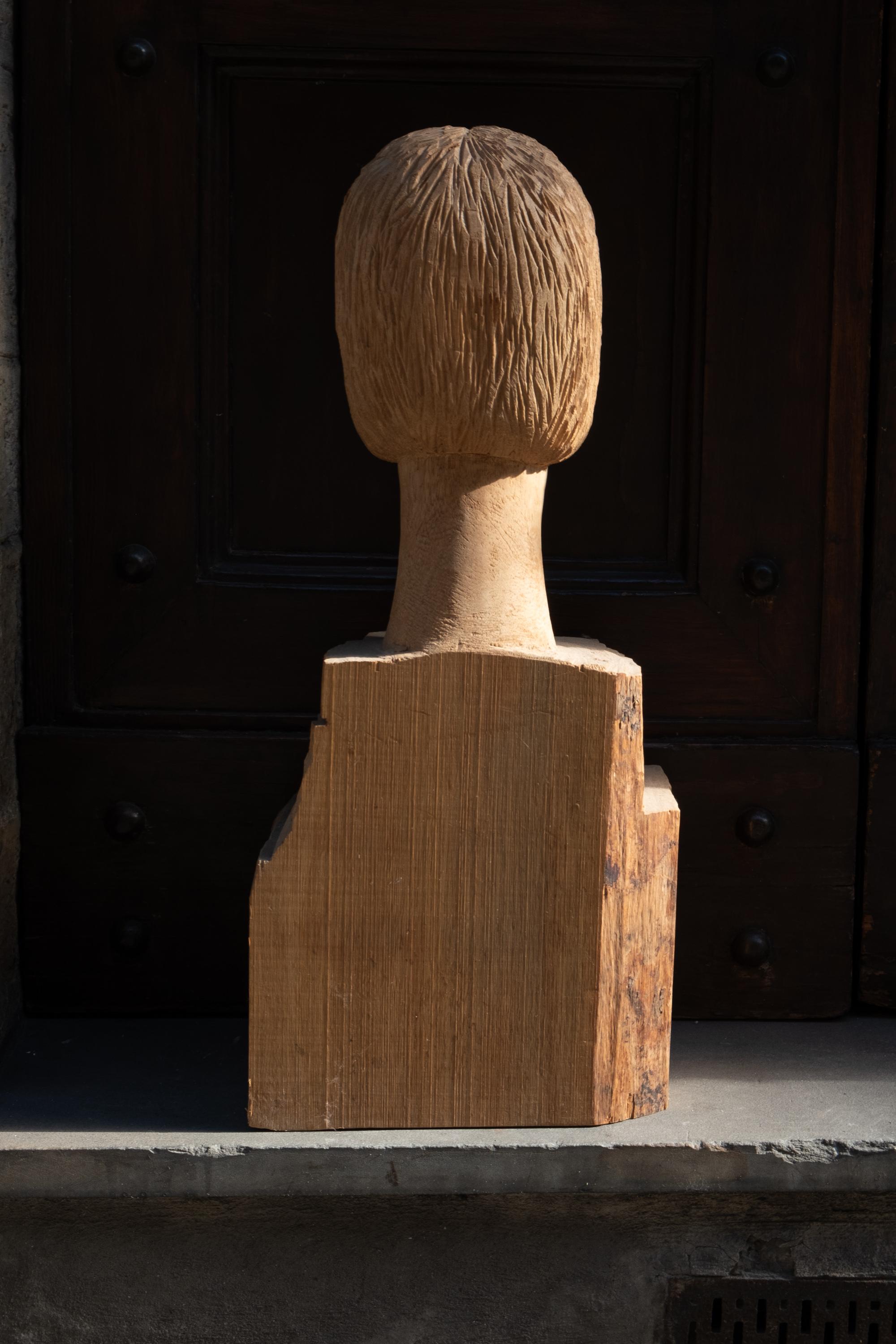 Bust Of A Young Girl In Arte Povera Style. Italy. Mid XX Century. in vendita 2