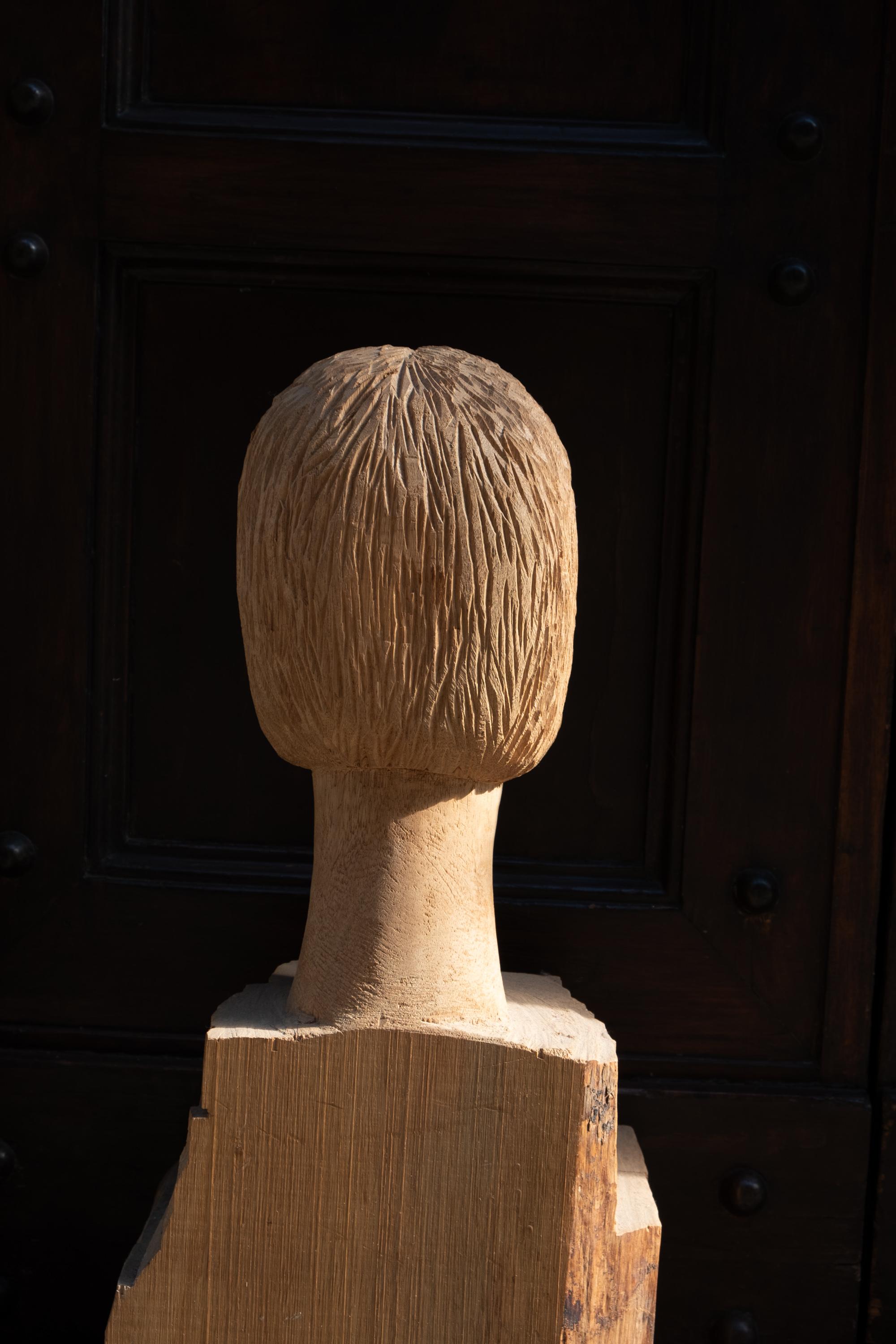 Bust Of A Young Girl In Arte Povera Style. Italy. Mid XX Century. in vendita 3