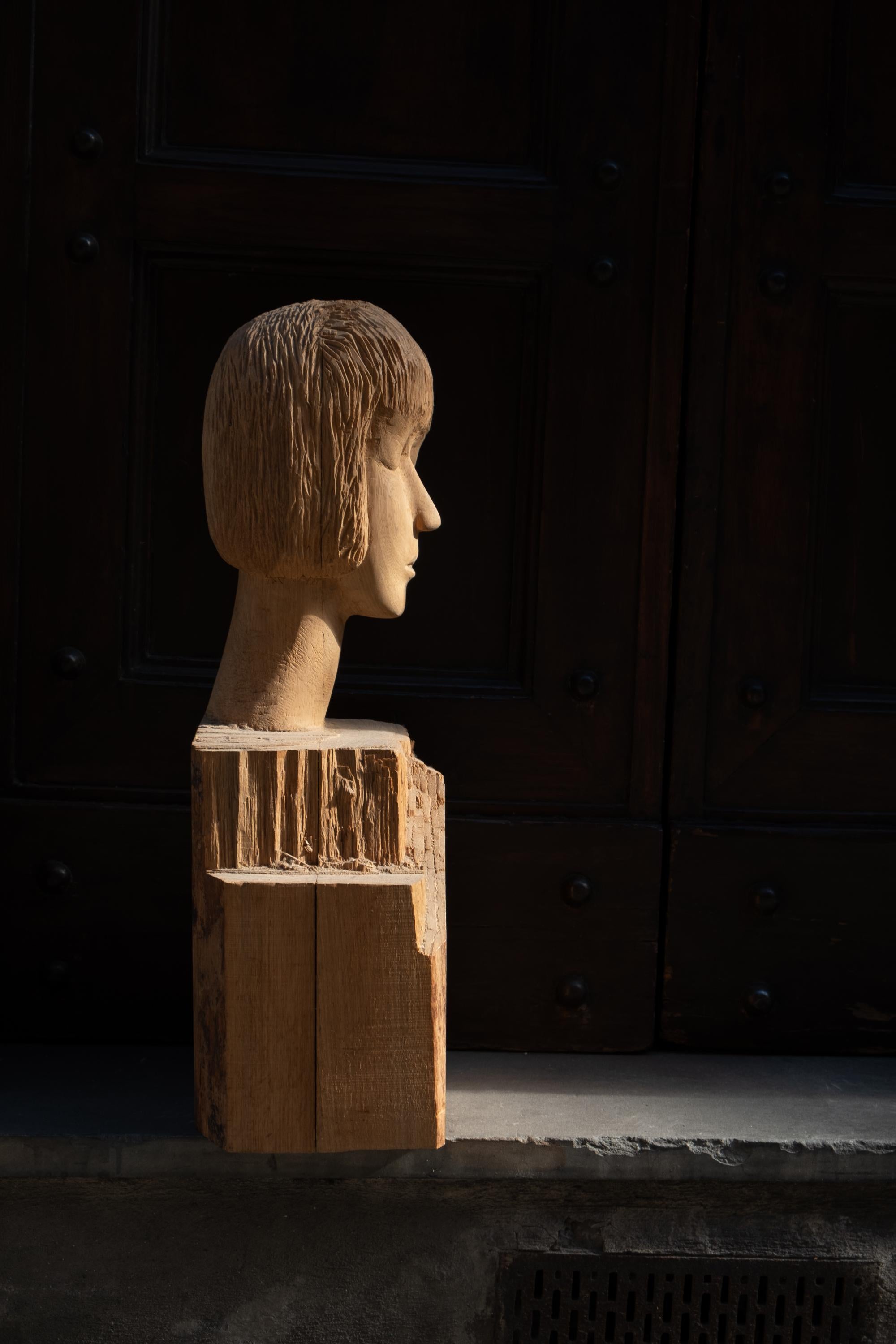 Bust Of A Young Girl In Arte Povera Style. Italy. Mid XX Century. in vendita 4