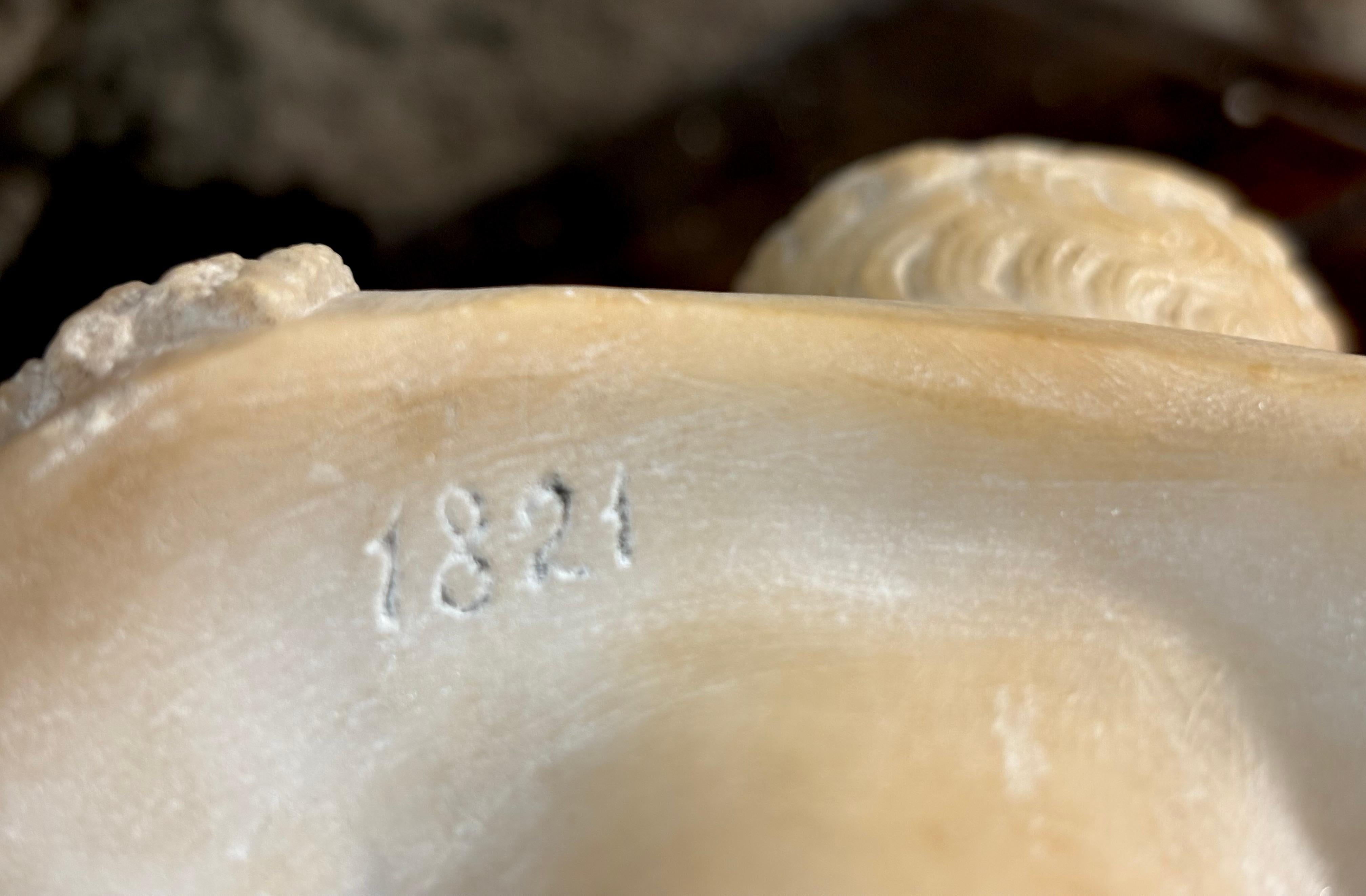 Busto dell'imperatore Napoleone I in Alabastro XIX secolo datato 1821 in vendita 2