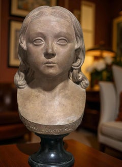 Busto Impero in Terrakotta Ritratto di Bambina Virginie- Constance Lemercier