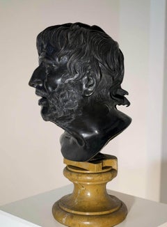 Busto in Bronzo di Seneca o Pseudo-Seneca Italia Napoli fine XVIII-inizi XIX sec