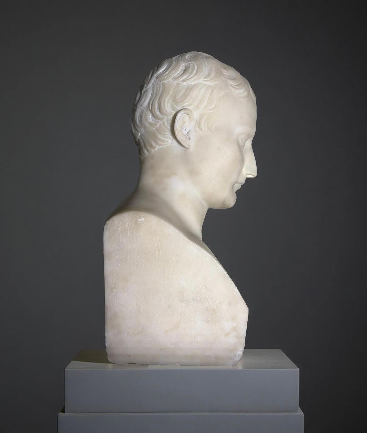 Busto in Marmo dell'imperatore Napoleone I in Erma epoca XIX secolo in vendita 5