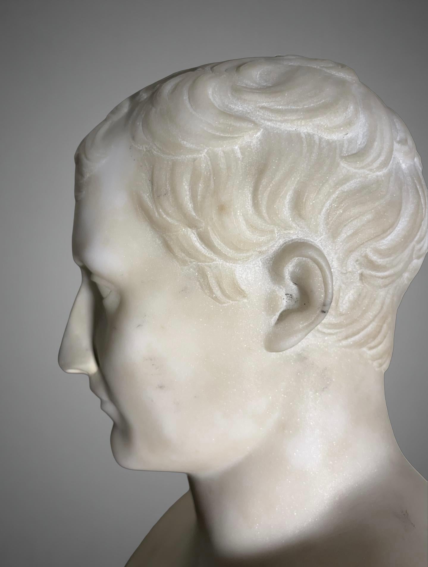 Busto in Marmo dell'imperatore Napoleone I in Erma epoca XIX secolo in vendita 6