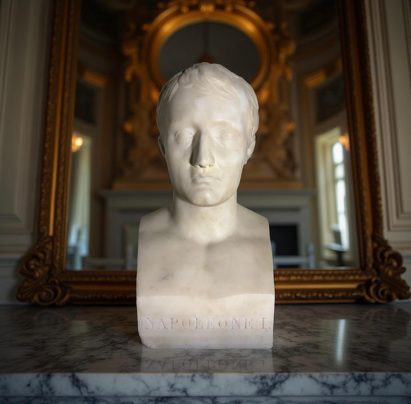 Busto in Marmo dell'imperatore Napoleone I in Erma epoca XIX secolo in vendita 7
