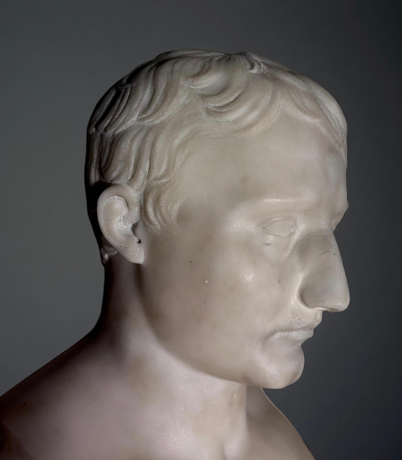 Busto in Marmo dell'imperatore Napoleone I in Erma epoca XIX secolo in vendita 8