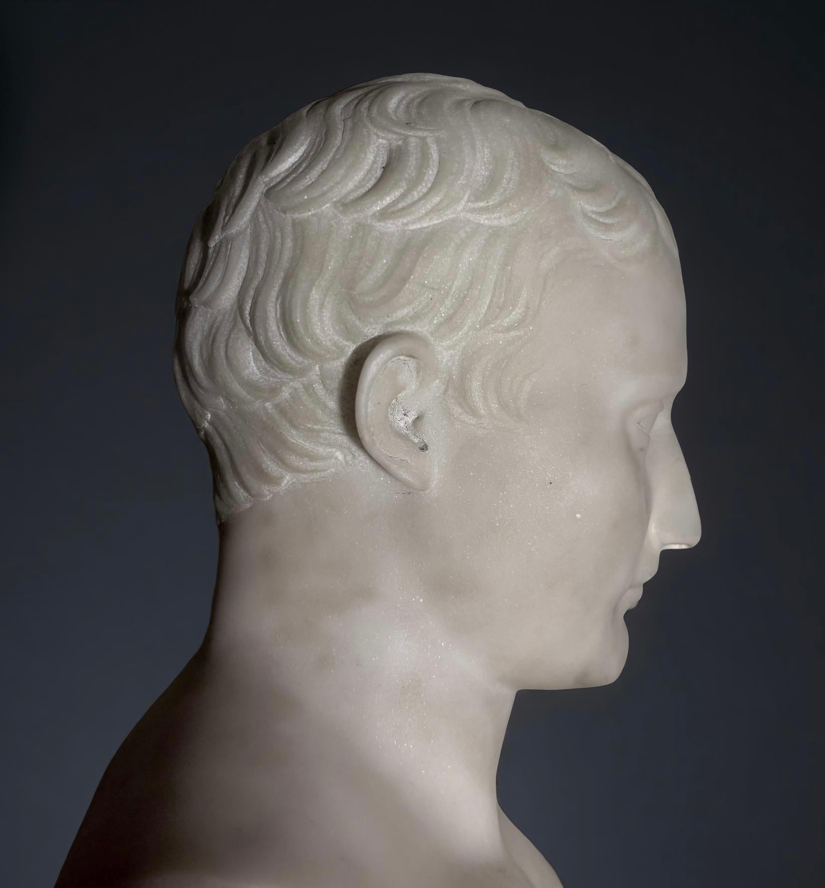 Busto in Marmo dell'imperatore Napoleone I in Erma epoca XIX secolo - Sculpture Scuola francese di Unknown