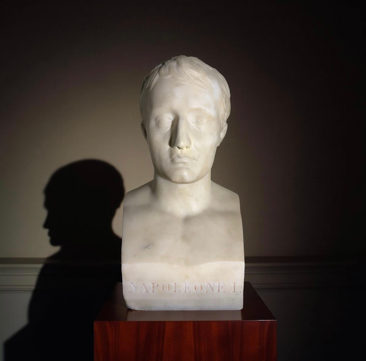 Busto in Marmo dell'imperatore Napoleone I in Erma epoca XIX secolo in vendita 2