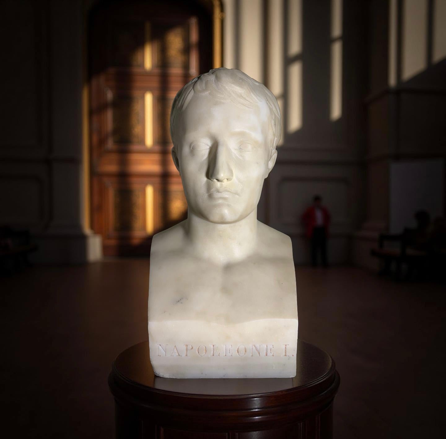 Busto in Marmo dell'imperatore Napoleone I in Erma epoca XIX secolo in vendita 4