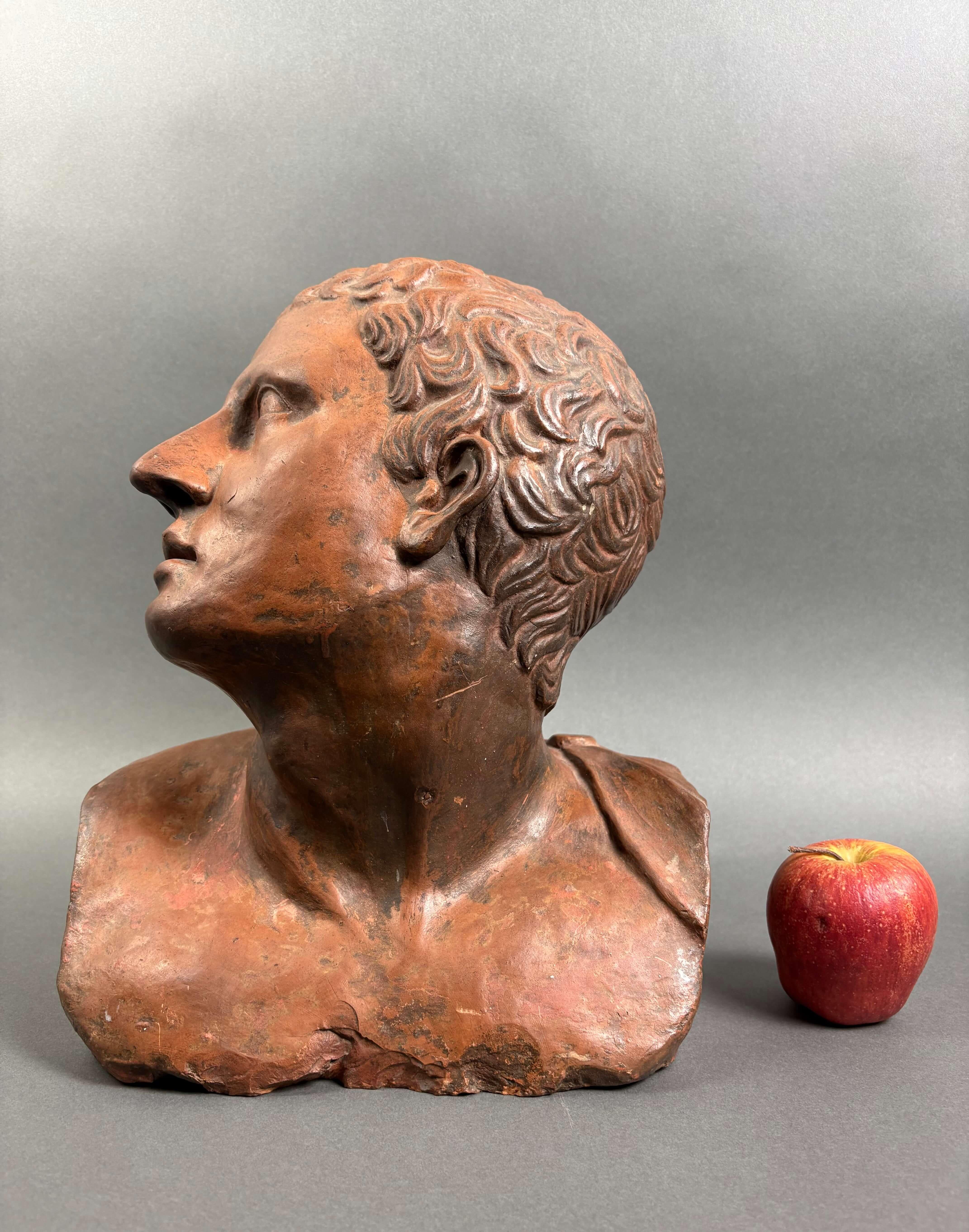 Neoklassische Terrakottabüste eines Mannes 18. Jahrhundert Italien (Italienische Schule), Sculpture, von Unknown